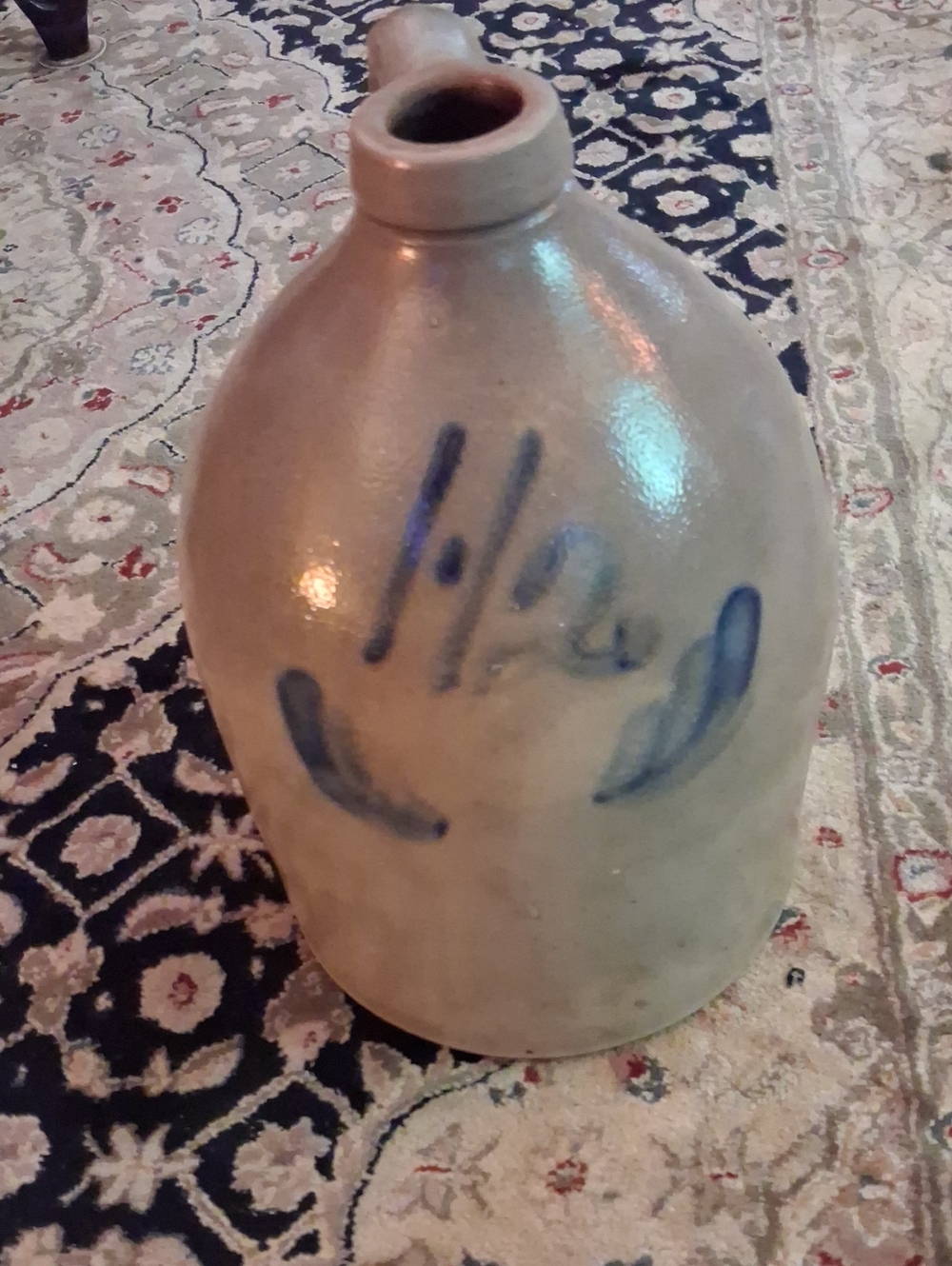 Antique Mid/late 1800s Handmade 1 1/2 Gallon Stoneware Jug